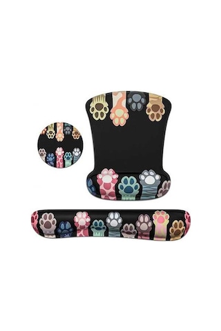 Ulzyvf Siyah Setleri Pad Mouse Klavye Destekli Desteği Bilek Arada 3'ü 1 Ac Siyah