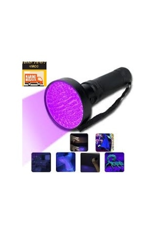 Uv 100 Led Mor işik Fener Sah-Te Para  Ultraviyole İdrar Siyah