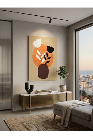 Tablo 60x90 Cm Büyük Boy Kafe Ve Salon Hediyelik Duvar Aksesuarı Kahverengi