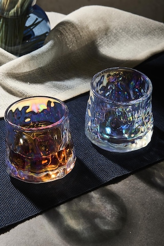 Greta Luster 2'li 360 Derece Dönerli Viski Meşrubat Bardağı Japon Style 160ml