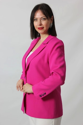 Moda Berray 1905 Fuşya Kadın Büyük Beden Blazer Ceket Fuşya