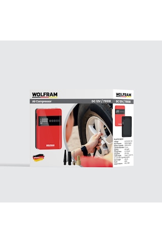 Wolfram 75518 150PSI Powerbank Özellikli Şarjlı Dijital Hava Kompresörü