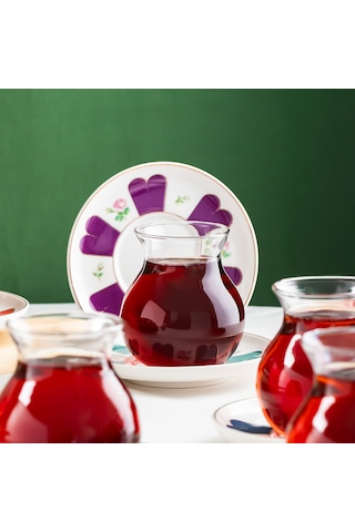 Perotti 17900 Beyoğlu 12 Parça 6 Kişilik Çay Seti Çay Takımı Renkli