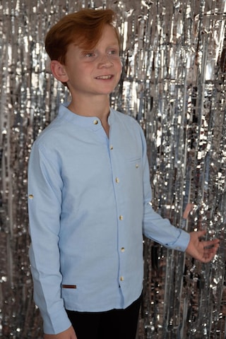 Breeze Girls & Boys Erkek Çocuk Gömlek Armalı Düğmeli 8-12 Yaş, Açık Mavi Açık Mavi