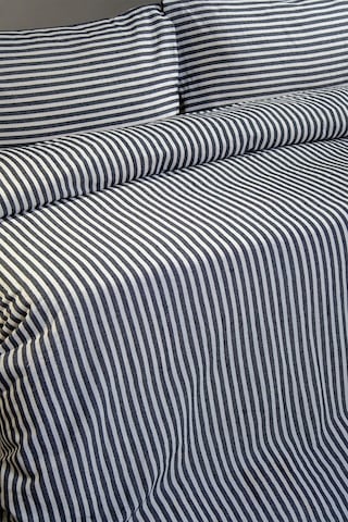 Vivamaison Siyah Çizgili Keten Tek Kişilik Nevresim Yastık Seti