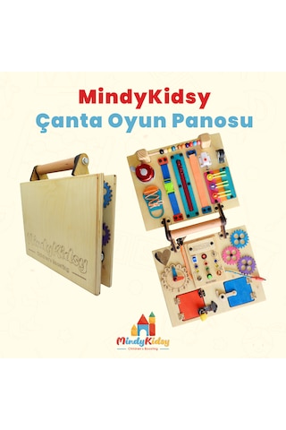Montessori Aktivite Öğrenme Çantası Eğitici ve Geliştirici Ahşap Oyuncak Panosu Tahtası