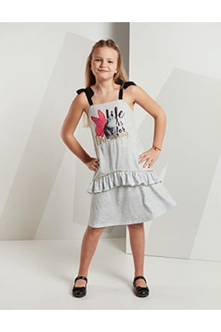 Denokids Mushi Dreaming Elbise Gri