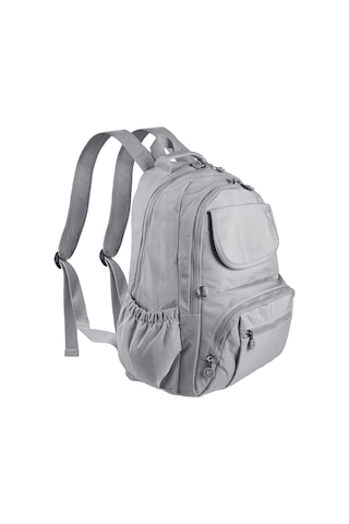 Bagacar 1215 Krinkıl Kumaş Su Geçirmez Laptop Bölmeli Okul Ve Günlük Sırt Çantası Gri