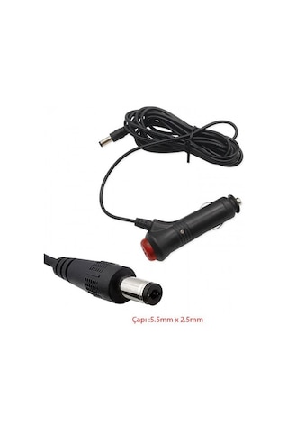 12/24v 5a Araç Şarj Adaptörü Gps Süpürge İçin 5.5mm 2.5 Mm Jak Uçlu Adaptör
