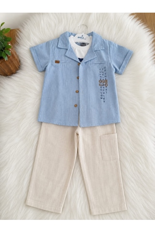 Riman 3'lü Erkek Çocuk Takımı, Gömle, Tişört Ve Pantalon 2 - 5 Yaş Çok Renkli