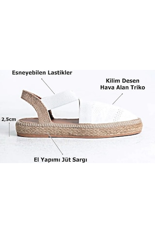 Trendella Kadın Beyaz Espadril Ayakkabı Tr19my01b Kırmızı