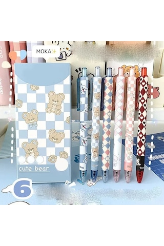 Wezone Mr.paper 6'lı Roller Kalem Seti - Hızlı Kuruyan Siyah Mürekkep - Plastik Kasa - 0.1 Mm Uç Gümüş