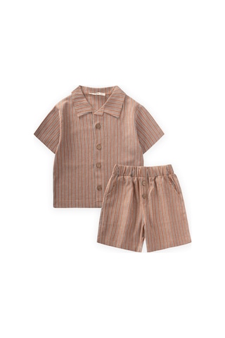 Gofre Gömlek Kapri Takım 2-10 Yaş Camel Camel