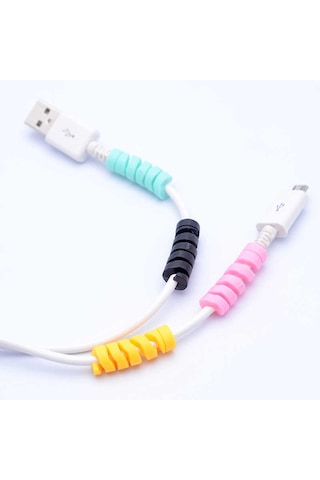 Ekılıf - Kablo Koruyucu Silikon - Siyah - T5266 Siyah