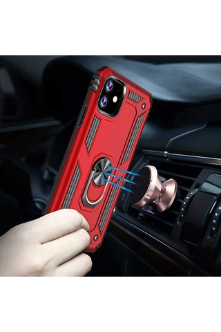 Apple Uyumlu iPhone 11 Kılıf Zore Vega Kapak-Siyah