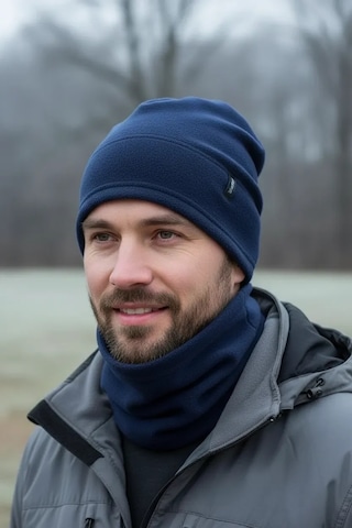 Alfa Aksesuar 03 Yeni Sezon Unisex Sonbahar Ve Kış İçin Polar Boyunluk Siyah 2 Li Takım