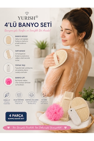 4'lü Banyo Seti Doğal Bakımın En Konforlu Hali