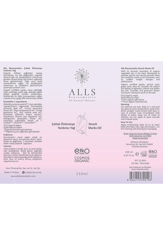 Alls Biocosmetics Çatlak Önlemeye Yardımcı Yağ 150 ML