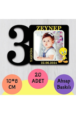 3 Yaşında Foto Baskılı Magnet 25 Tane