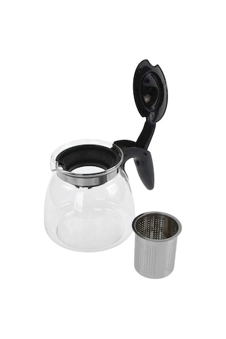 Kiwi Ktm-2907 Çay Makinesi İle Uyumlu Çelik Süzgeçli Cam Demlik - 900 Ml