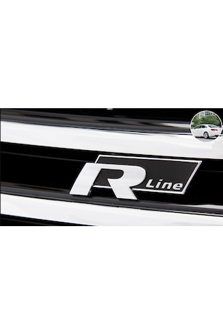 R-Line Yapıştırmalı Logo Paslanmaz Krom Kaplama Metal Arma