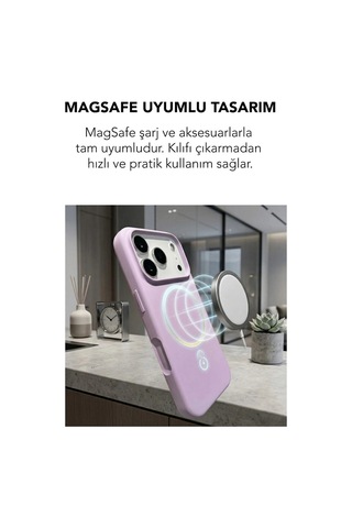 Apple İphone 17 Pro Max Uyumlu Magsafe Lansman Silikon Kılıf Lila