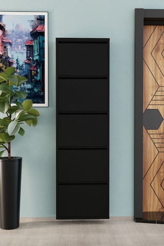 5 Kapaklı Metal Ayakkabılık Siyah Siyah