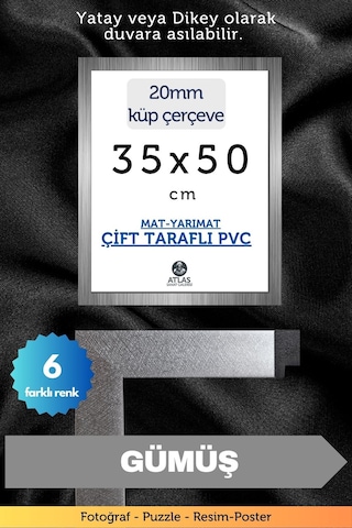 20mm-35x50 Cm Mat Pvc Li Camsız Fotoğraf Puzzle Belge Çerçeve Yatay Dikey Asılabilme