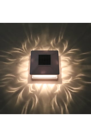 8 Adet Güneş Enerjili Dekoratif Direk Üstü Solar Led Bahçe Ve Teras Aydınlatma Lambası Kristal Tasarımlı Beyaz Işık