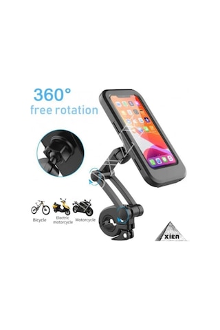 Su Geçirmez Scooter Motor Bisiklet Telefon Tutucu 360 Ayarlanabilir Kapaklı Dokunmatik B-t X-91