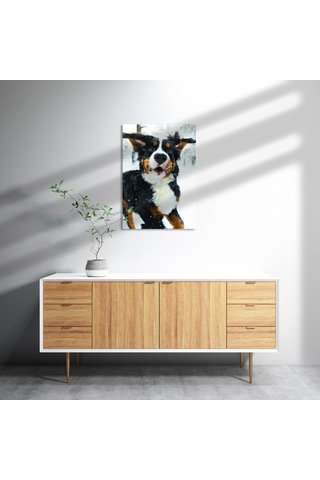 Cakasepetim Kar Taneleri Ve Sevimli Köpek Ahşap Mdf Tablo
