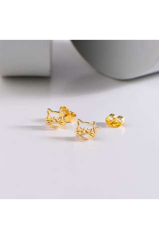14 Ayar Altın Kedi Küpe 0,91 Gr-5439 59157138
