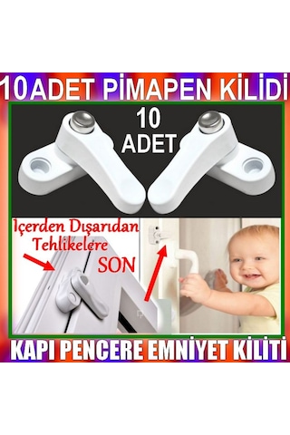 10 Adet Pvc Kapı Pencere Emniyet Kilit Pimapen Kilidi (172179036)