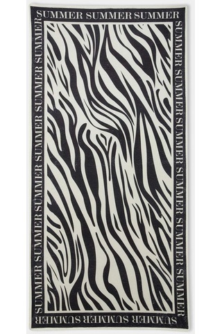 DeFacto Kadın Desenli Pamuklu Plaj Havlusu C1161AX24SMBK23