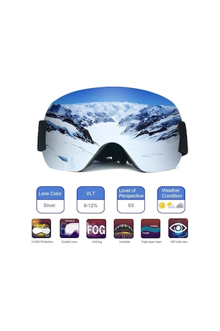 Schulzz Anti-Sis Özellikli Uv Snowboard Kayak Gözlüğü Çok Renkli