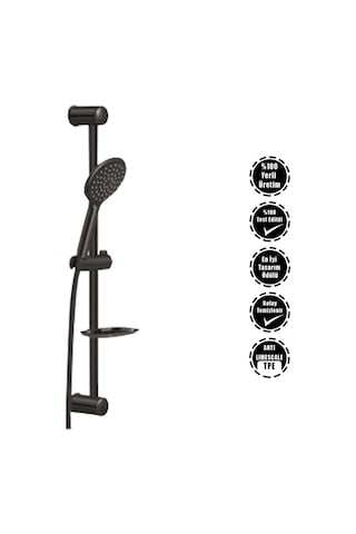 Valtemo E Jet Black El Duşu Siyah Yuvarlak Vs-6130 Diğer