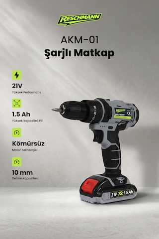 Reschmann R-AKM-01 21V - 1.5AH Brushless Profesyonel Şarjlı Matkap