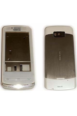 Nokia N700 Kasa Kapak Tuş Takımı N700 Uyumlu Beyaz Renk Orta Kasa