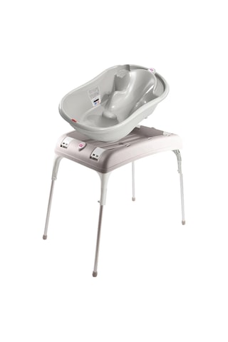Okbaby Bebek Banyo Seti Onda Dijital Termometreli Çift Yönlü Bebek Küveti A. Gri & Bebek Küvet Taşıyıcı