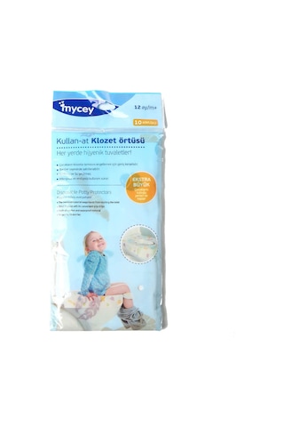 Mycey Desenli Klozet Örtüsü 10'lu Paket