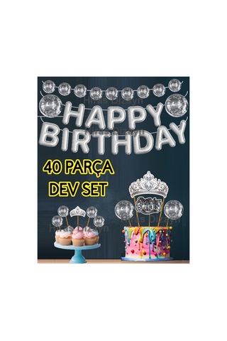 40 Parça Disco Topu Birthday Queen Happy Birthday Doğum Günü Süsü Banner Pasta Cupcake Kürdanı Kokteyl Kürdan Söz Nişan Doğum Günü Kokteyl Davet Ve Sunum Pasta Süsü Süsleme Kalın Kağıt