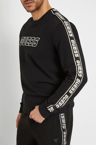 Guess Erkek Önde Logolu Sweatshirt Siyah
