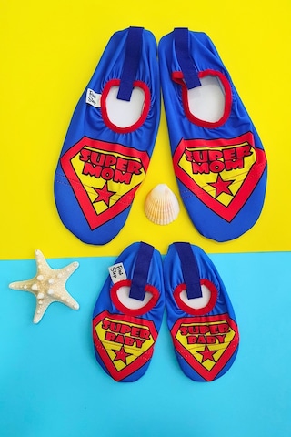 Super Mom Ve Super Baby Saks Çocuk Havuz Ve Deniz Patiği Saks Mavi