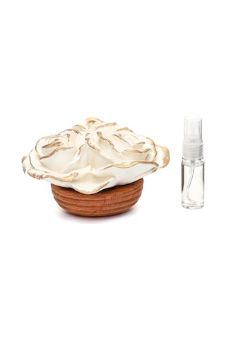 Gold Detaylı Rosewood Kokulu Büyük Seramik Gül Buketi