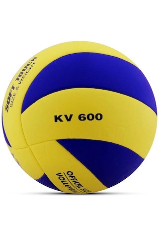 Voleybol Topu Soft Touch Yapıştırma Yumuşak Yüzey 18 Panel 5 Num Lacivert - Sarı