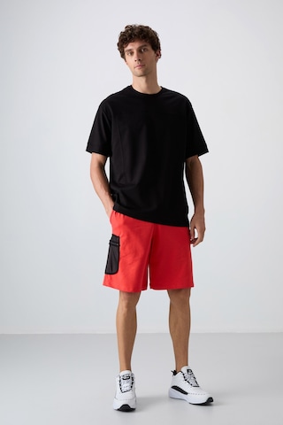 Tommy Life Siyah Pamuklu Kalın Yumuşak Dokulu Oversize Fit Basic Erkek T-shirt - 88349 Siyah