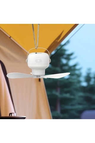 Xuweiwei Beyaz Usb Şarj Edilebilir Taşınabilir Vantilatör Ve Lamba 3 Hız Ayarlanabilir Eğim Çift Asma Masa Tasarımı