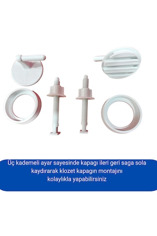 Plastik Ayarlı Klozet Kapağı Montaj Vidası Seti /menteşesi/altdan