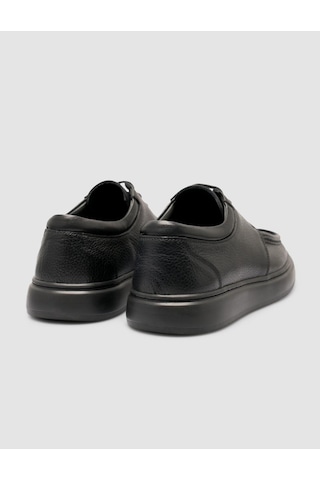 Cabani %100 Hakki Deri Bağçıklı Siyah Erkek Günlük Ayakkabı Siyah Floter