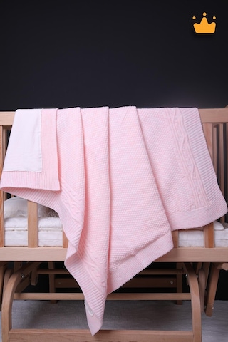 Babyhola Pamuk Astarlı Triko Kız Erkek Bebek Battaniyesi 13518 001